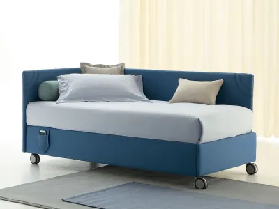 Daybed singolo Golf 219 Jeans Mode in tessuto con box contenitore di Oggioni