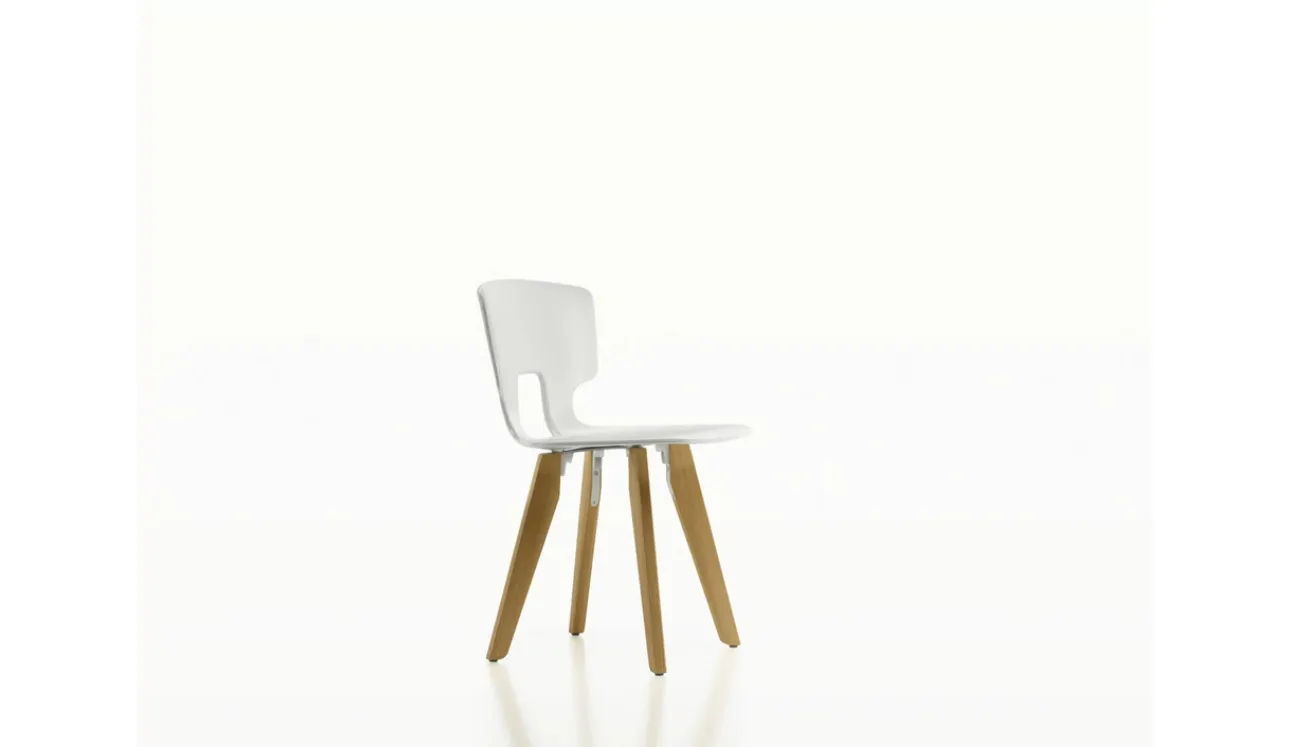 Sedia Erice Wood in plastica con gambe in legno di Alias