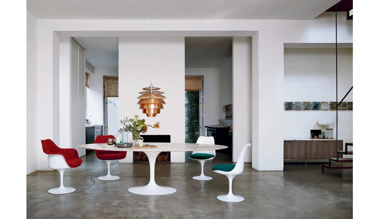 Sedia Tulip Chair in fibra di vetro di Knoll