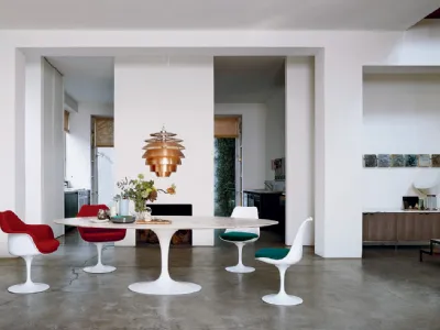 Sedia Tulip Chair in fibra di vetro di Knoll