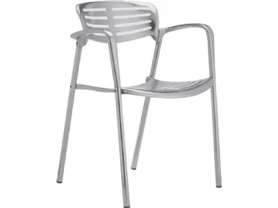 Sedia in alluminio Toledo Stacking Chair di Knoll